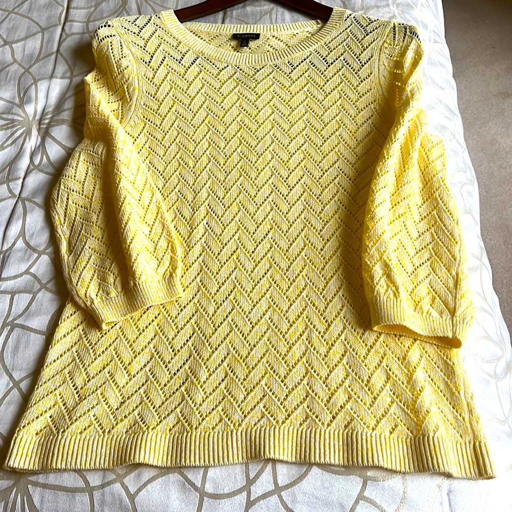 Pointelle spring sweater